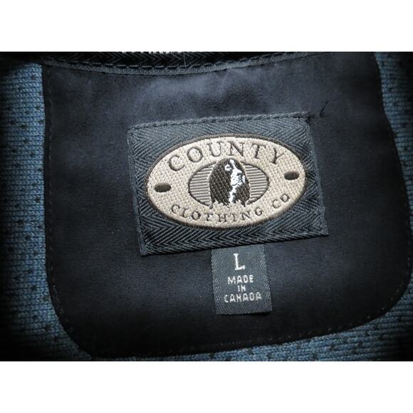 County Clothing Co Size Large Blue Fleece Vest w/ Elk, Moose, Bear Trees Nature - Picture 3 of 9